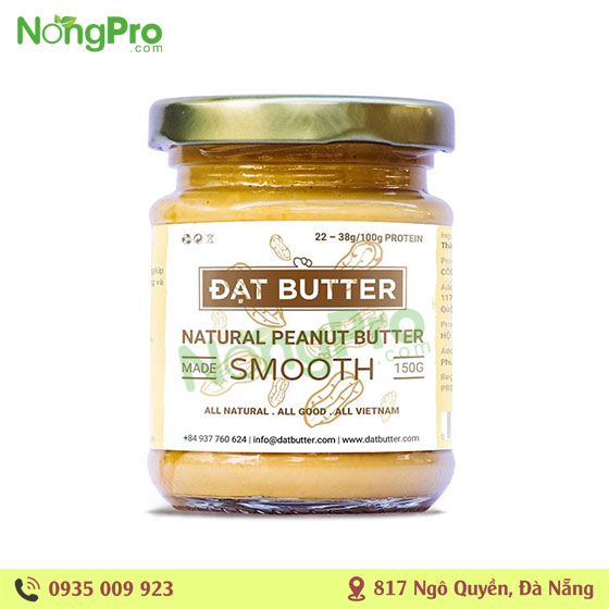 Bơ đậu phộng nguyên chất xay mịn Đạt butter 150g