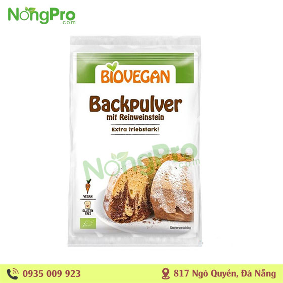 Bột nở hữu cơ Biovegan Backpulver 17g