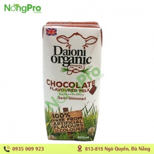 Sữa hữu cơ tách béo vị chocolate Daioni 200ML