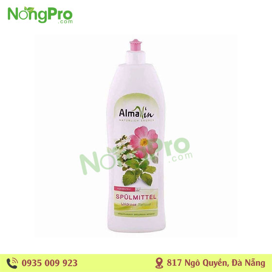 Dung dịch rửa chén hữu cơ hương hoa hồng 1L Almawin