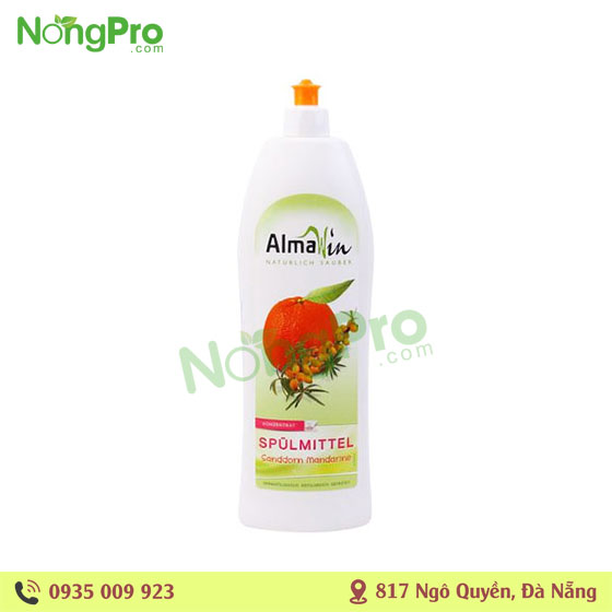 Dung dịch rửa chén hữu cơ hương quýt và hắc mây biển 1L Almawin