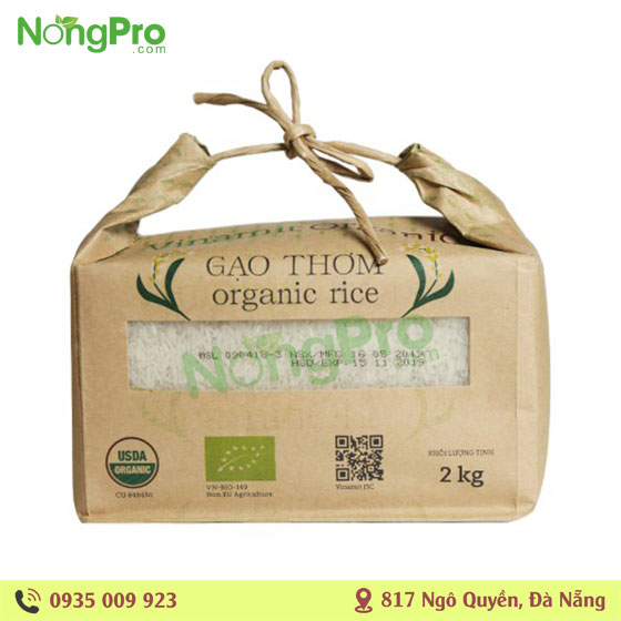 Gạo thơm hữu cơ vinamit 2kg