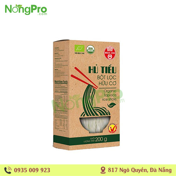 Hủ tiếu bột lọc hữu cơ Bích Chi 200g