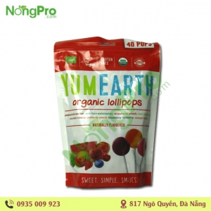 Kẹo mút lollipops Yumearth 8 hương vị trái cây 40 cái
