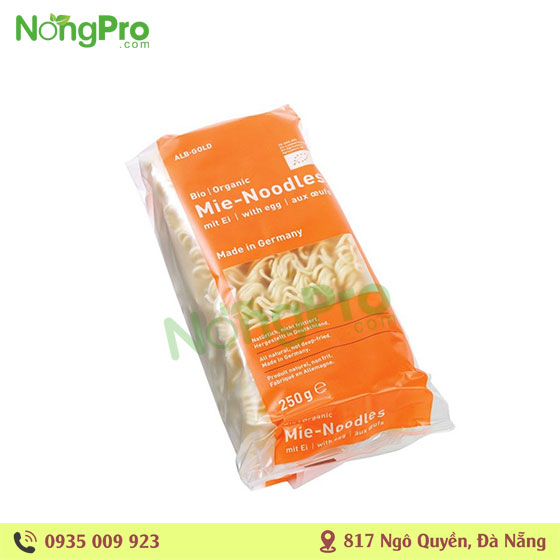 Mì ăn liền hữu cơ có trứng alb.gold 250g