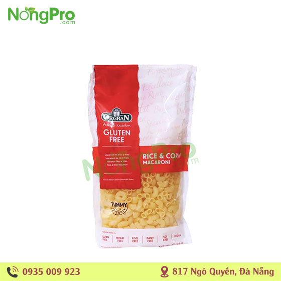 Mì Nui Ống Bắp & Gạo Rice & Corn Macaroni Orgran 250g