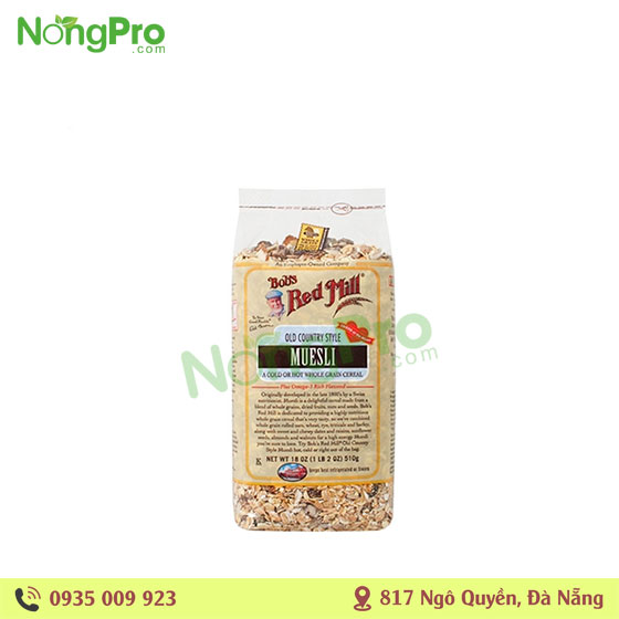Ngũ cốc hỗn hợp cán cỡ vừa Muesli Bob's red mill 510g
