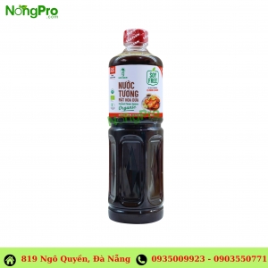 Nước tương mật hoa dừa Sokfarm - Chai 1L Dòng chuyên nấu ăn, không từ đậu nành, giảm 50% lượng muối