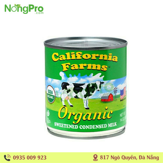 Sữa đặc hữu cơ Sweetened condensed milk California Farms 397gr