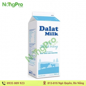 Sữa thanh trùng Dalat milk Đà Lạt Milk không đường 950ml