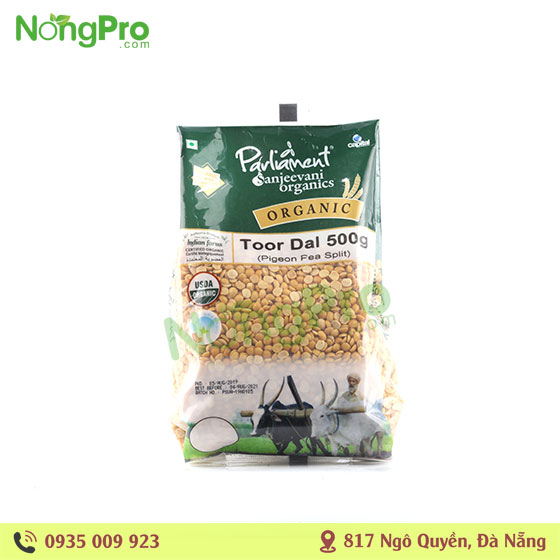 Đậu Hà Lan vàng hữu cơ Pigeon Pea Split 500g