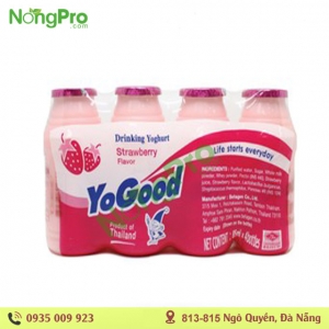 Sữa Chua Uống Men Vi sống YO-GOOD vị dâu 85ml -Lốc 4 chai